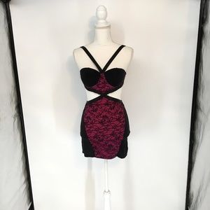 Oh La La Cheri Pink Lace Cutout Lingerie Set